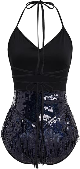Women Sequin Fringe Bodysuit Romper