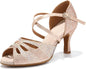 Women's Rhinestones Latin Ballroom Dance Shoes Ankle Strap Peep Toe