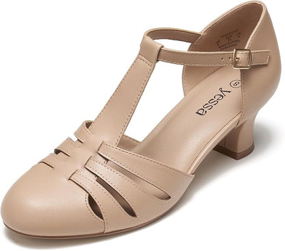 2" T-Strap Character Shoes for Women, 1920s Flapper Dance Shoes Ballroom