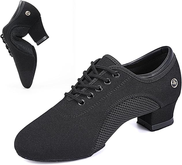 Women's Ballroom Dance Shoes 1.5 in/2 in Lace-Up Women's Latin Dance Shoes Suitable for Salsa Ballroom Modern Rhythm Jazz Banquets Teaching Practice Professional Performance