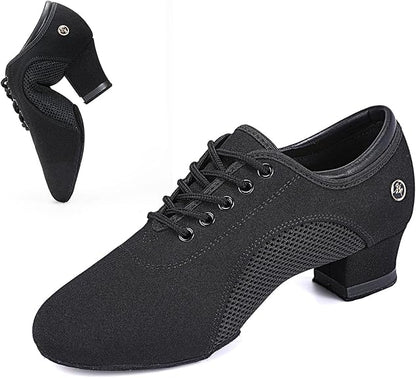 Women's Ballroom Dance Shoes 1.5 in/2 in Lace-Up Women's Latin Dance Shoes Suitable for Salsa Ballroom Modern Rhythm Jazz Banquets Teaching Practice Professional Performance