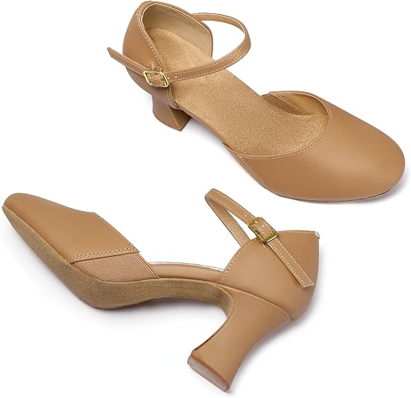 Women 2" Character Shoes Side Elastic Ballroom Latin