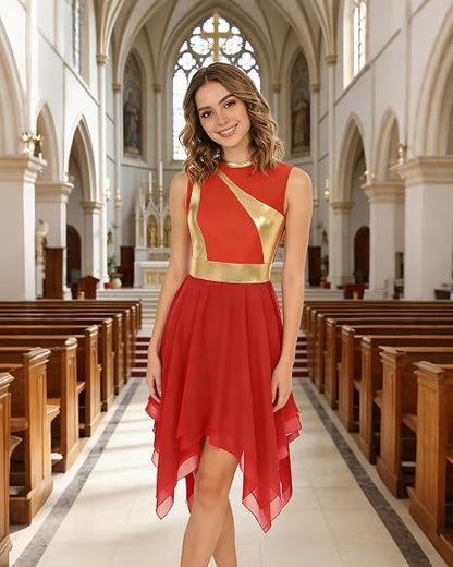 Women's Praise Dance Dress Lyrical Tunic Church Worship Dancewear
