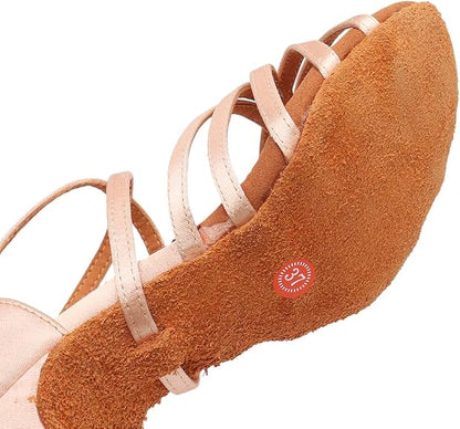 Women's Satin Latin Ballroom Salsa Indoor Performance Dance Shoe