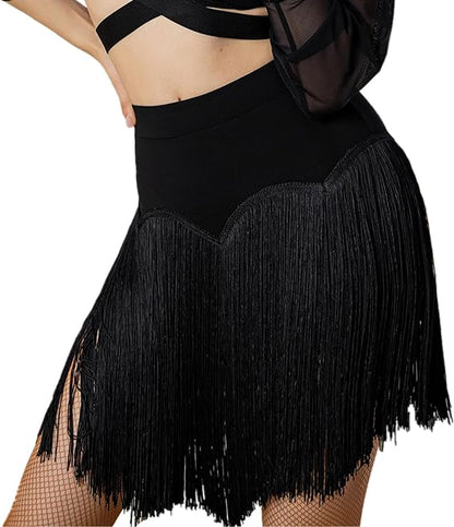 Fringe Skirt for Women Salsa Party Latin Dance Skirt with Shorts Dance Clothes Rave Outfit Dance Wear