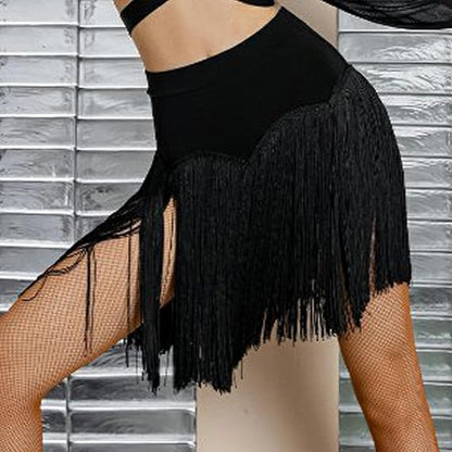 Fringe Skirt for Women Salsa Party Latin Dance Skirt with Shorts Rave Outfit