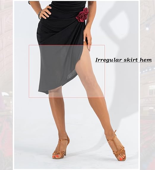 Latin Ballroom Dance Irregular Spaghetti Strap Dress