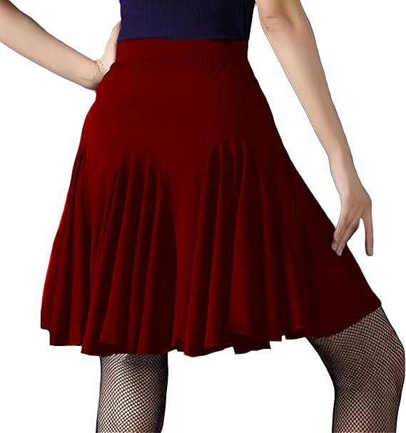 Ruffle Skirt Dance Wear Clothes for Women Black Ballroom Salsa Latin Dance Skirt