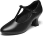 2.5" T-Strap Character Shoes for Women, 1920s Ballroom Latin Dance Shoe