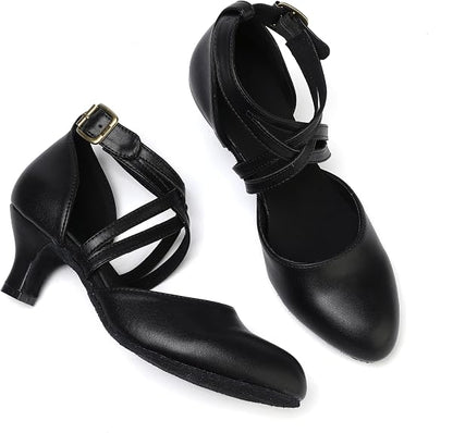 1920s Black Character Women's Dance Shoes 2 Inch Heel Closed Toe Suitable for Tango Fellowship Salsa Flamenco Wedding