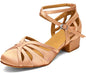 Ballroom Closed Toe Dance Shoes, Comfortable Low 1.5-Inch Cuban Heel, Latin Salsa Swing Waltz Practice Dance Heels