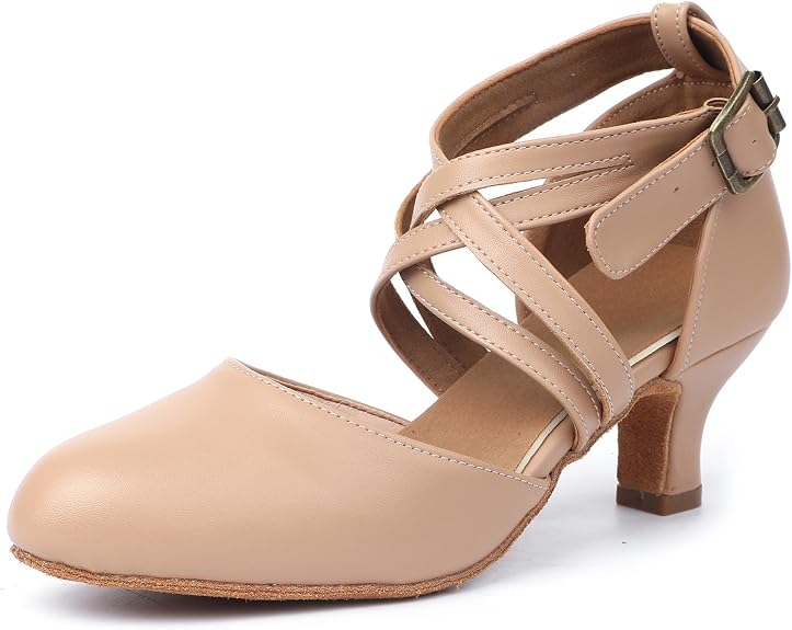 Latin Dance Shoes for Women,Lace-up Ballroom Heels for Modern Teaching Practice