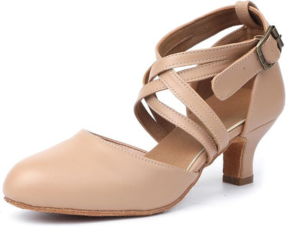Latin Dance Shoes for Women,Lace-up Ballroom Heels for Modern Teaching Practice