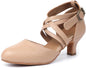 Latin Dance Shoes for Women,Lace-up Ballroom Heels for Modern Teaching Practice