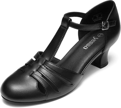 2" T-Strap Character Shoes for Women, 1920s Flapper Dance Shoes Ballroom