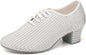 Women's Ballroom Dance Shoes Closed Toe Lace up Low Heel Professional Latin Teaching Dance Practice Shoes,Model LHD-301