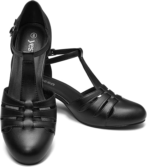 2" T-Strap Character Shoes for Women, 1920s Flapper Dance Shoes Ballroom