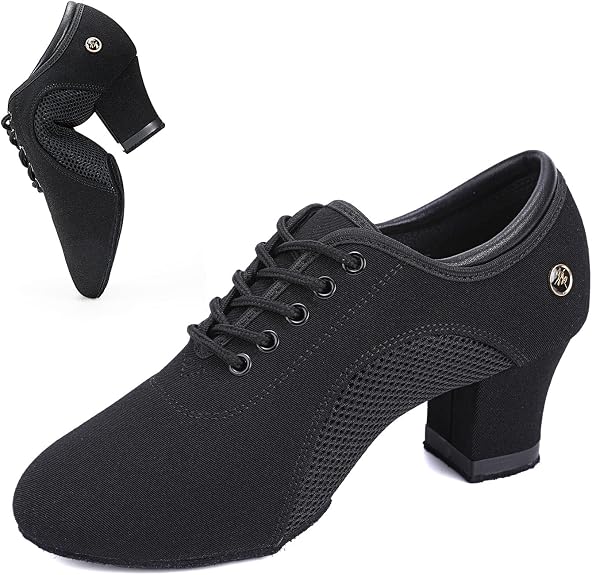 Women's Ballroom Dance Shoes 1.5 in/2 in Lace-Up Women's Latin Dance Shoes Suitable for Salsa Ballroom Modern Rhythm Jazz Banquets Teaching Practice Professional Performance