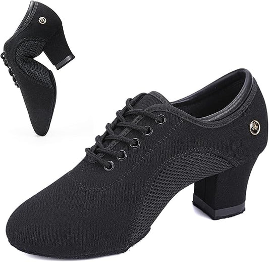 Women's Ballroom Dance Shoes 1.5 in/2 in Lace-Up Women's Latin Dance Shoes Suitable for Salsa Ballroom Modern Rhythm Jazz Banquets Teaching Practice Professional Performance