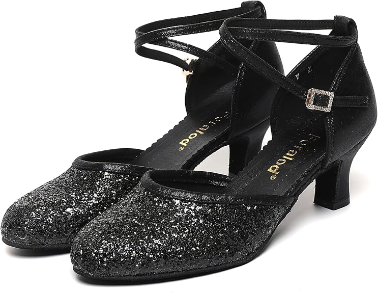Character Shoes for Women, Woman Ballroom Dance Shoes, 1920s Flapper Shoes, Latin, Salsa, Party Dress Shoes Low Heels, Ankle Strap Pumps