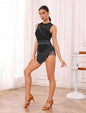 Women Sexy Rhinestone Fringe Latin Showgirl Bodysuit
