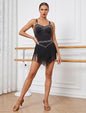 Rhinestone Fringe Bodysuit Women Sparkly Latin Jazz Dance Costume Halter Tassel Fringe Romper Acrobat Trapeze Outfits