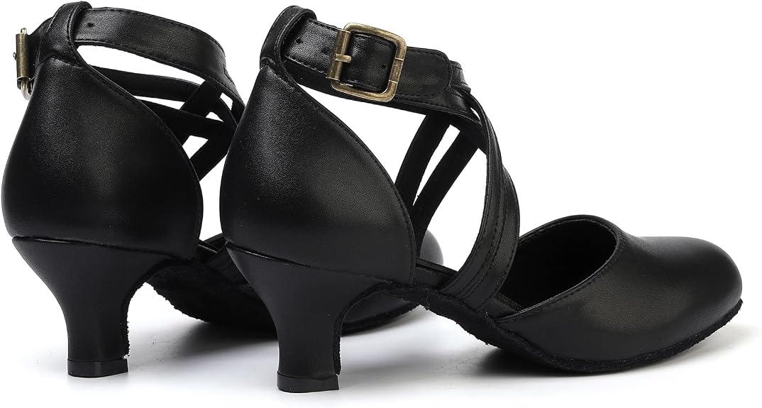 1920s Black Character Women's Dance Shoes 2 Inch Heel Closed Toe Suitable for Tango Fellowship Salsa Flamenco Wedding