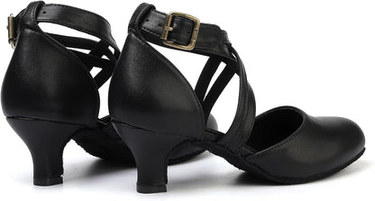 1920s Black Character Women's Dance Shoes 2 Inch Heel Closed Toe Suitable for Tango Fellowship Salsa Flamenco Wedding