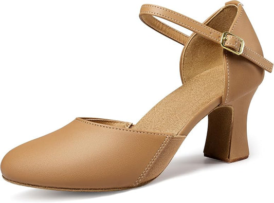 Women 2" Character Shoes Side Elastic Ballroom Latin