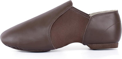 Leather Upper Jazz Shoe Slip-on for Women and Men's Dance Shoes