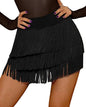 Women Fringe Dance Skirt Latin Salsa Tango Ballroom Skirts Sexy Fringe Wrap Skirt Mini Shorts
