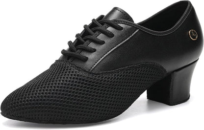 Women's Latin Dance Shoes Lace-up Professional Performance Salsa Modern Rhythm Teaching Ballroom Practice Dance Shoes