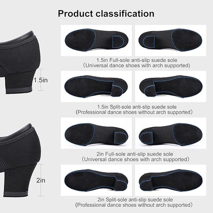 Women's Ballroom Dance Shoes 1.5 in/2 in Lace-Up Women's Latin Dance Shoes Suitable for Salsa Ballroom Modern Rhythm Jazz Banquets Teaching Practice Professional Performance