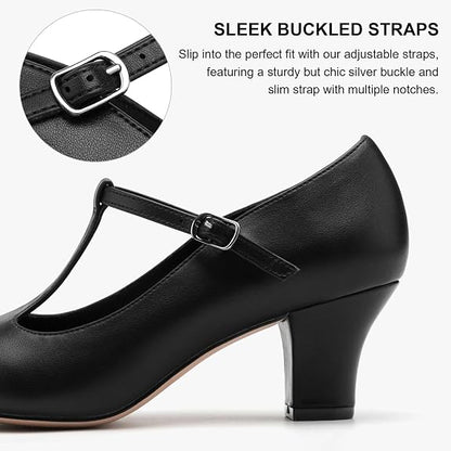 2.5" T-Strap Character Shoes for Women