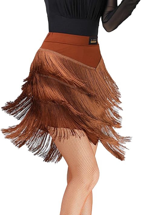 Women's Fringe Mini Skirt High Waisted Tassel Bodycon Party Skirt Ballroom Latin Tango Slasa Dance Skirt