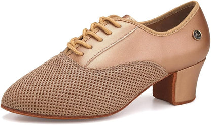 Women's Latin Dance Shoes Lace-up Professional Performance Salsa Modern Rhythm Teaching Ballroom Practice Dance Shoes