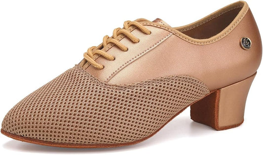Women's Latin Dance Shoes Lace-up Professional Performance Salsa Modern Rhythm Teaching Ballroom Practice Dance Shoes
