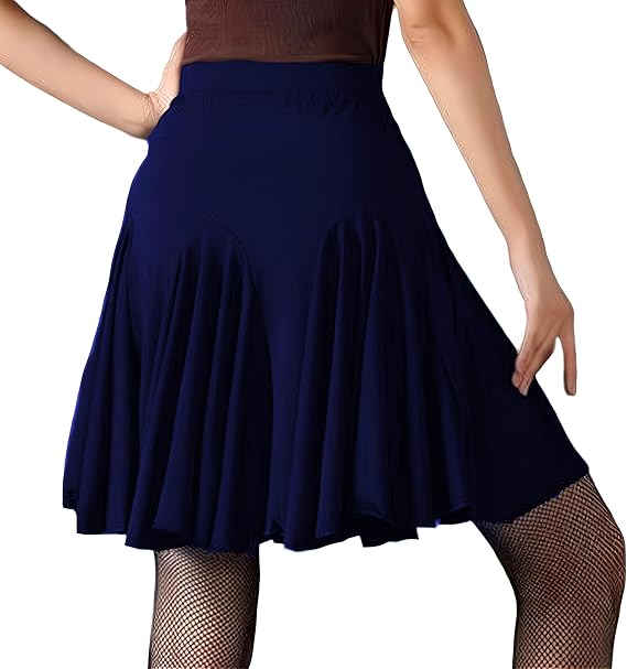 Ruffle Skirt Dance Wear Clothes for Women Black Ballroom Salsa Latin Dance Skirt