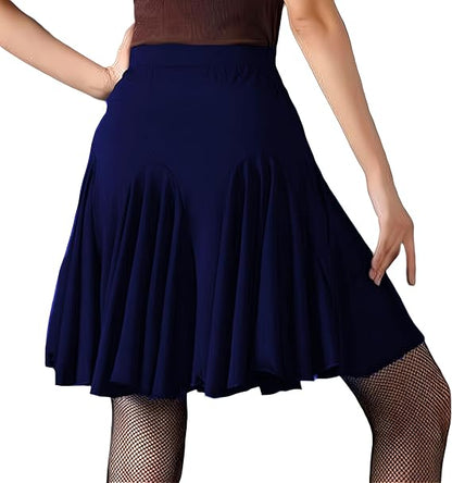 Ruffle Skirt Dance Wear Clothes for Women Black Ballroom Salsa Latin Dance Skirt