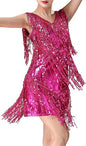 Women 1920s Dance Dress Sequin Tassel Fringe Flapper Latin Rumba Dress Glitter Salsa Tango Ballroom Dancing Dresses