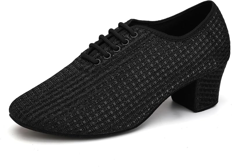 Women's Ballroom Dance Shoes Closed Toe Lace up Low Heel Professional Latin Teaching Dance Practice Shoes,Model LHD-301