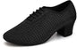 Women's Ballroom Dance Shoes Closed Toe Lace up Low Heel Professional Latin Teaching Dance Practice Shoes,Model LHD-301