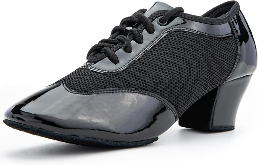 Women's 2" Practice Dance Shoes Latin Dance Shoes Lace-up Ballroom Modern Salsa Rhythm Teaching Practice Professional Performance Dance Shoes