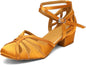 Ballroom Closed Toe Dance Shoes, Comfortable Low 1.5-Inch Cuban Heel, Latin Salsa Swing Waltz Practice Dance Heels