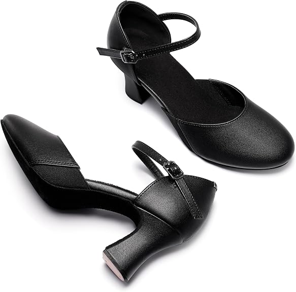 Women 2" Character Shoes Side Elastic Ballroom Latin