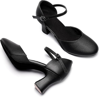 Women 2" Character Shoes Side Elastic Ballroom Latin