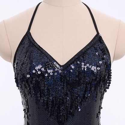 Women Sequin Fringe Bodysuit Sparkly Tassel Leotard Romper Latin Dance Dress Sexy Festival Rave Party Outfits
