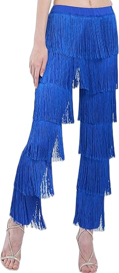 Women's 7 Tier Tassel Latin Dance Fringe Pants