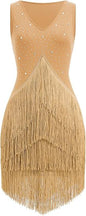 Women Latin Dance Dress Sleeveless V Neck Rhinestone Top Midi Fringe Skirt Jazz Ballroom Outfit