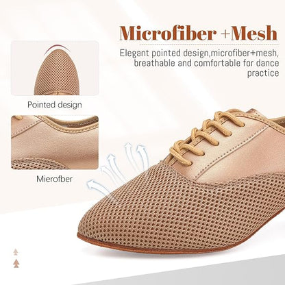 Women's Latin Dance Shoes Lace-up Professional Performance Salsa Modern Rhythm Teaching Ballroom Practice Dance Shoes